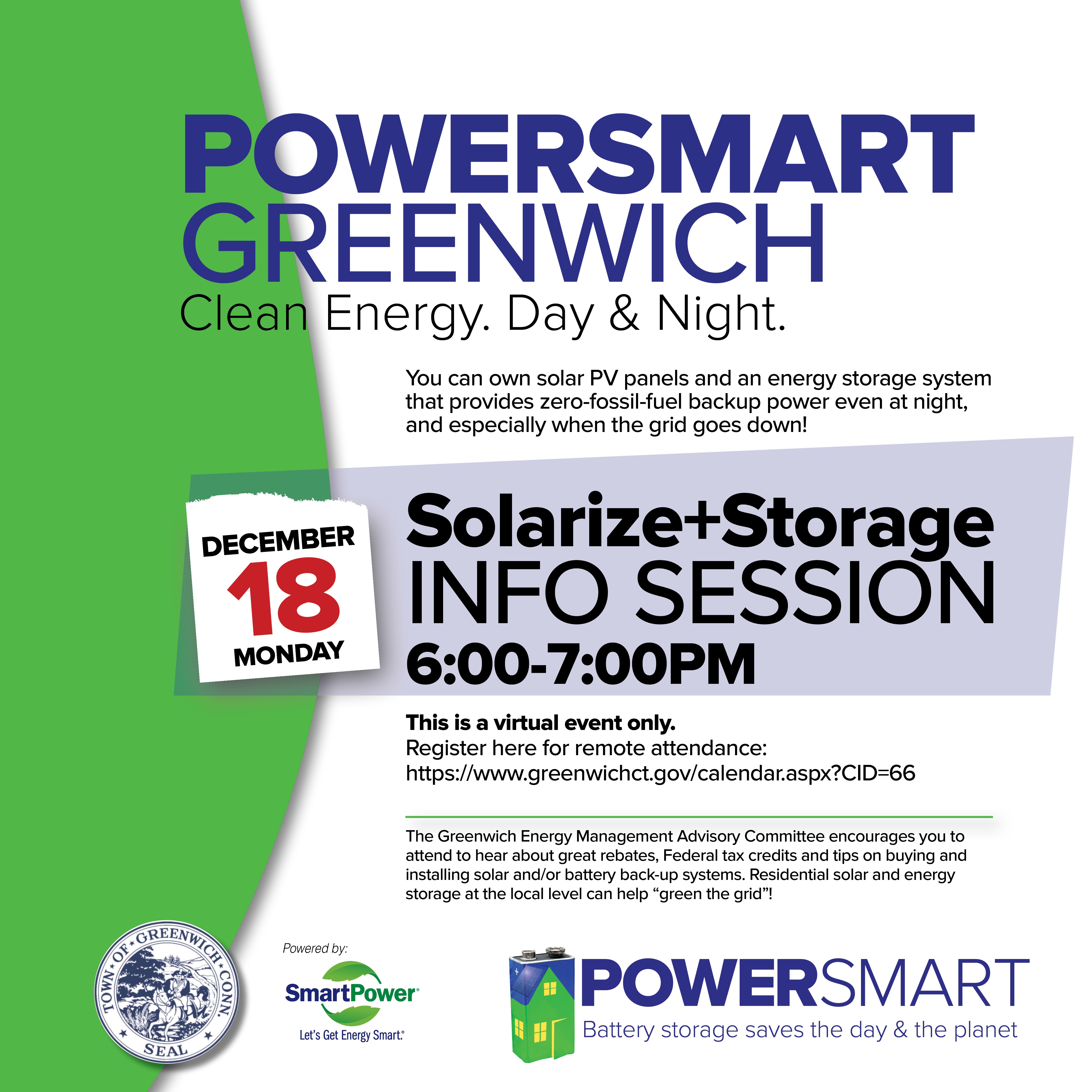 Greenwich "PowerSmart" Home Battery Campaign Kickoff 